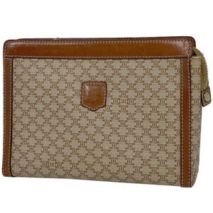 Celine Macadam clutch bag Shoulder canvas beige brown